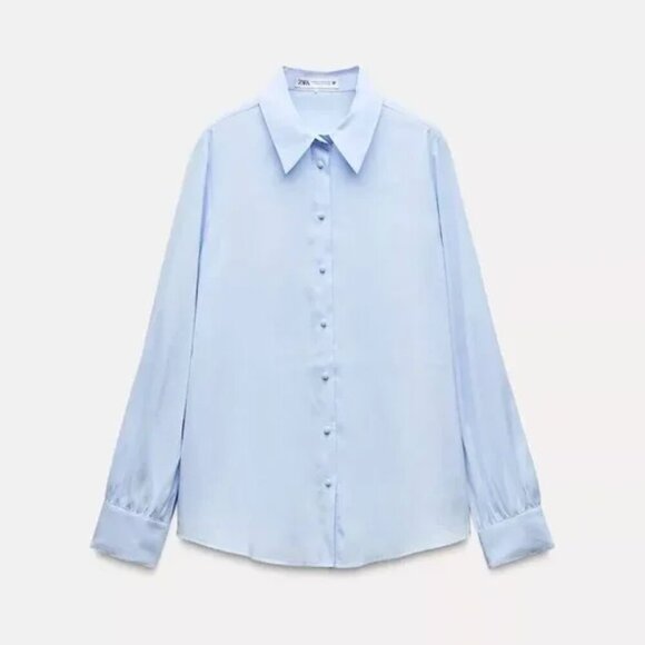 ZARA BLOUSE nwt WITH LINED BUTTONS - small - Picture 3 of 7